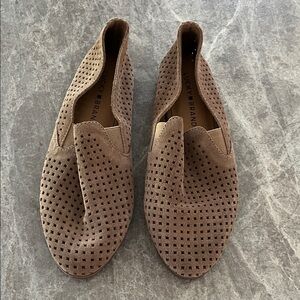 Lucky Brand Tan Perforated Slip-Ons